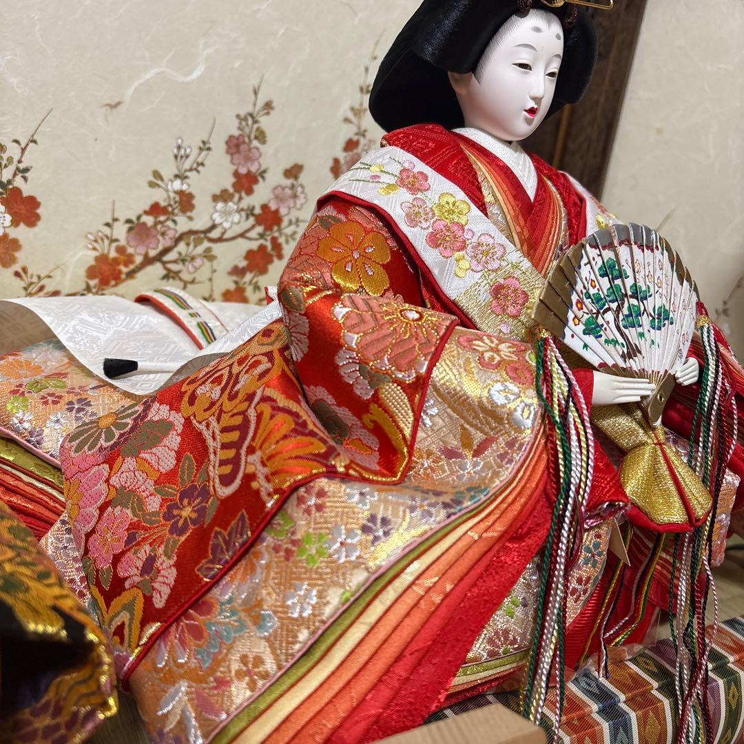 雛人形 お道具一式 京都西陣 親王飾り 屏風なし