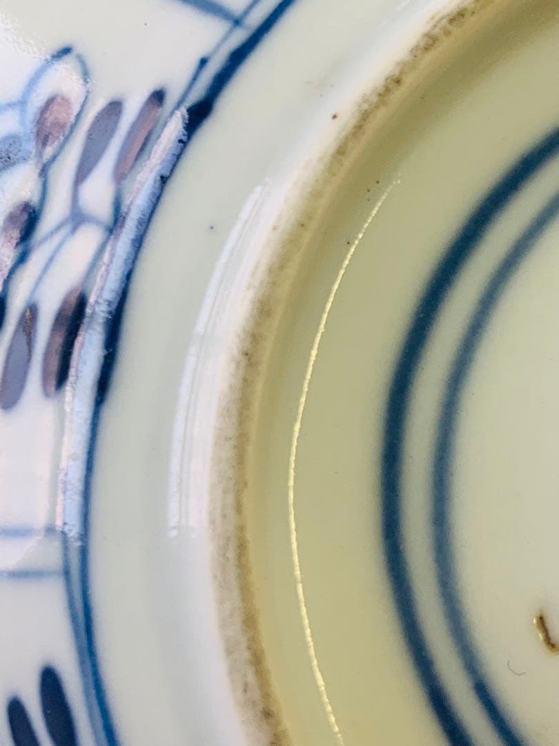 中国清時代染付お皿（銘あり）