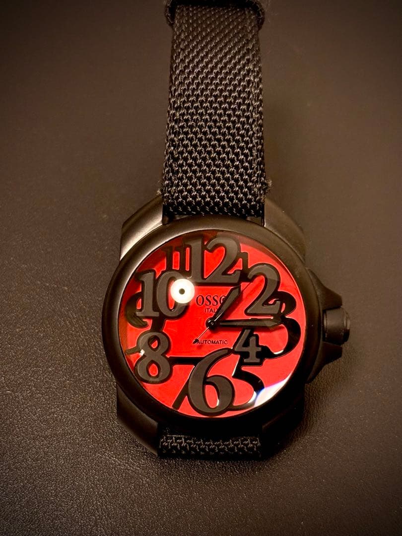 【世界限定100本／42番】OSSO ITALY 自動巻き 腕時計 レッド文字盤