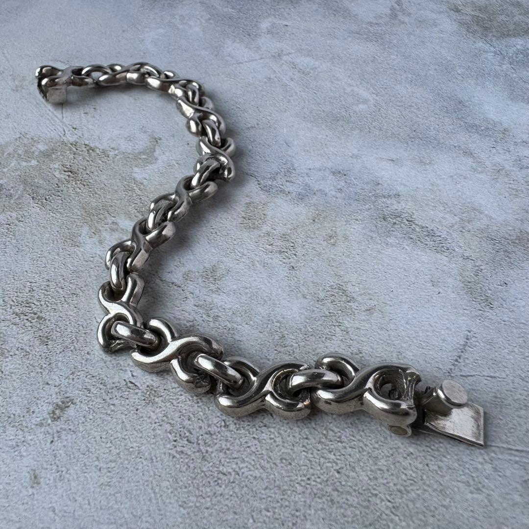 ヴィンテージ カーブチェーンブレスレット シルバー925 メキシコ製