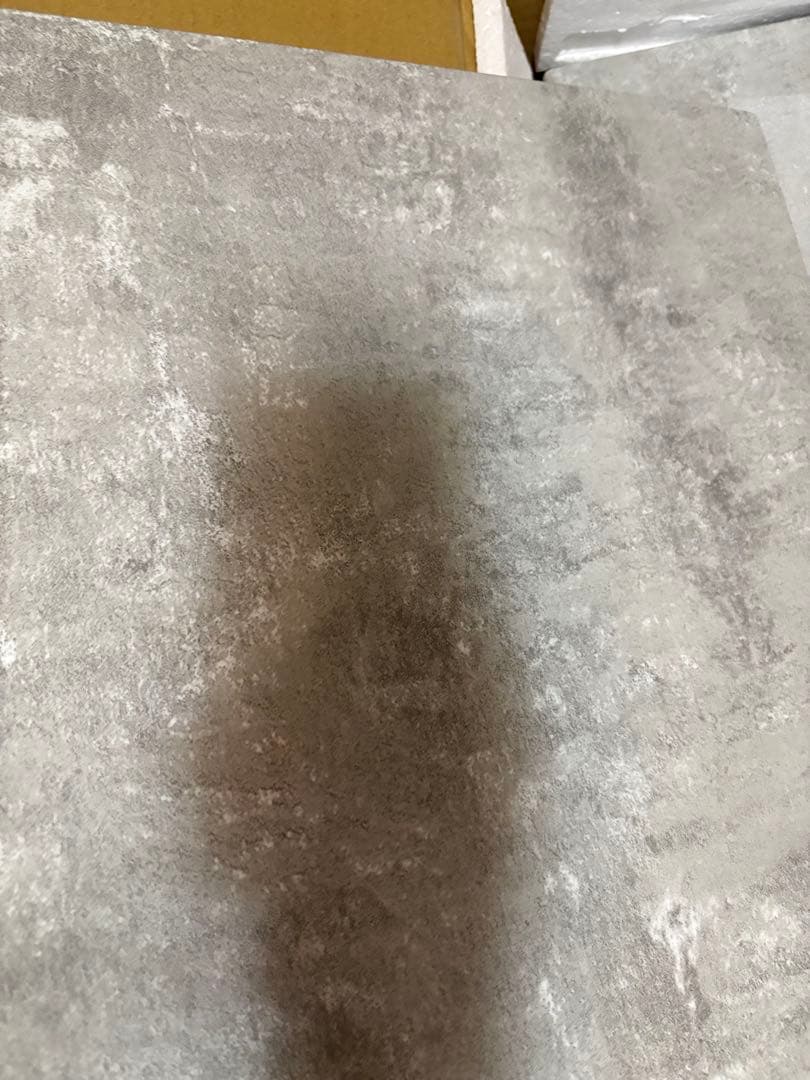 TAT ネイルテーブル　グレー合成石モダンテーブル 2段棚付きSHAREYDVA