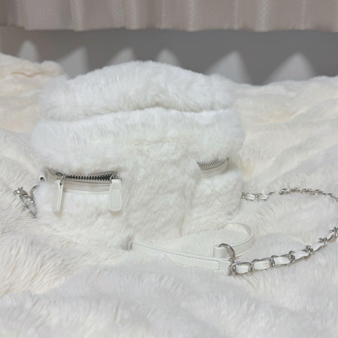 完売商品 Darich フェイクファーショルダーミニバッグ ホワイトWHT