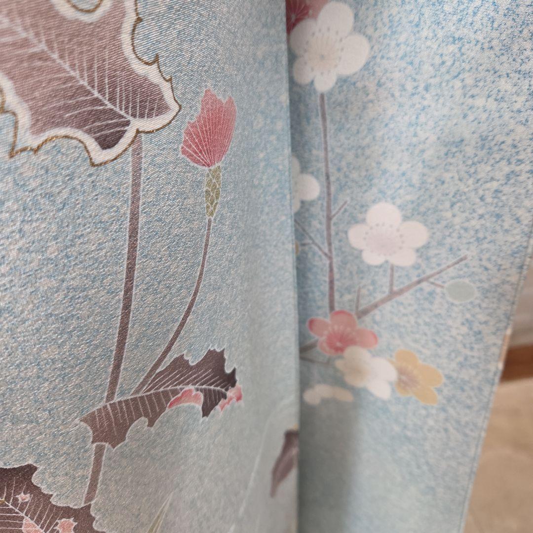 訪問着4点フルセット着物、袋帯、帯締め、帯揚げ トールサイズ対応