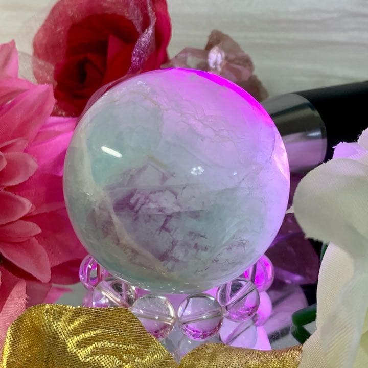 【フローライト】綺麗な大玉　虹入りフローライト☆天才の石