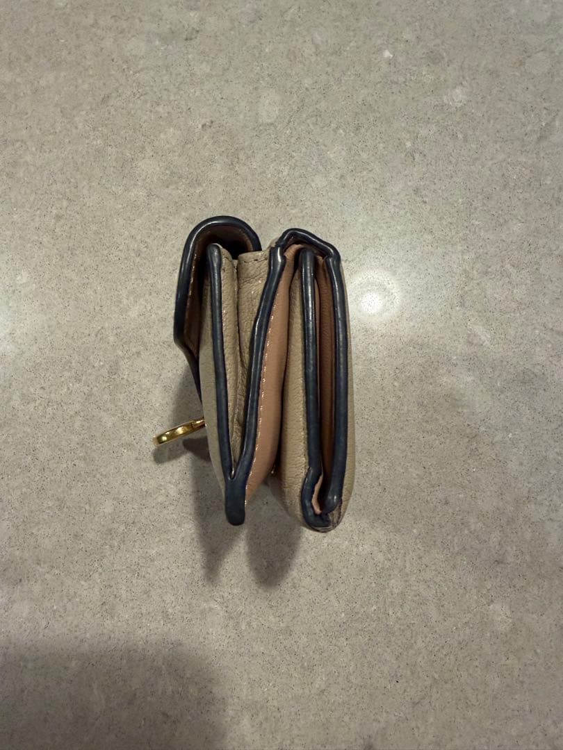 Dior 三つ折り財布 ベージュ/ピンク　箱付き