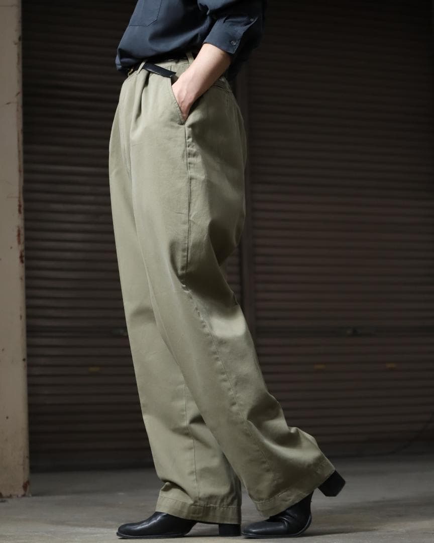 90s ラルフローレン クラシック ワイド チノパン ポロチノ W42 カーキ