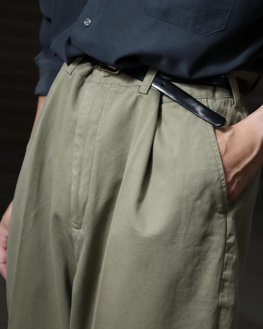 90s ラルフローレン クラシック ワイド チノパン ポロチノ W42 カーキ