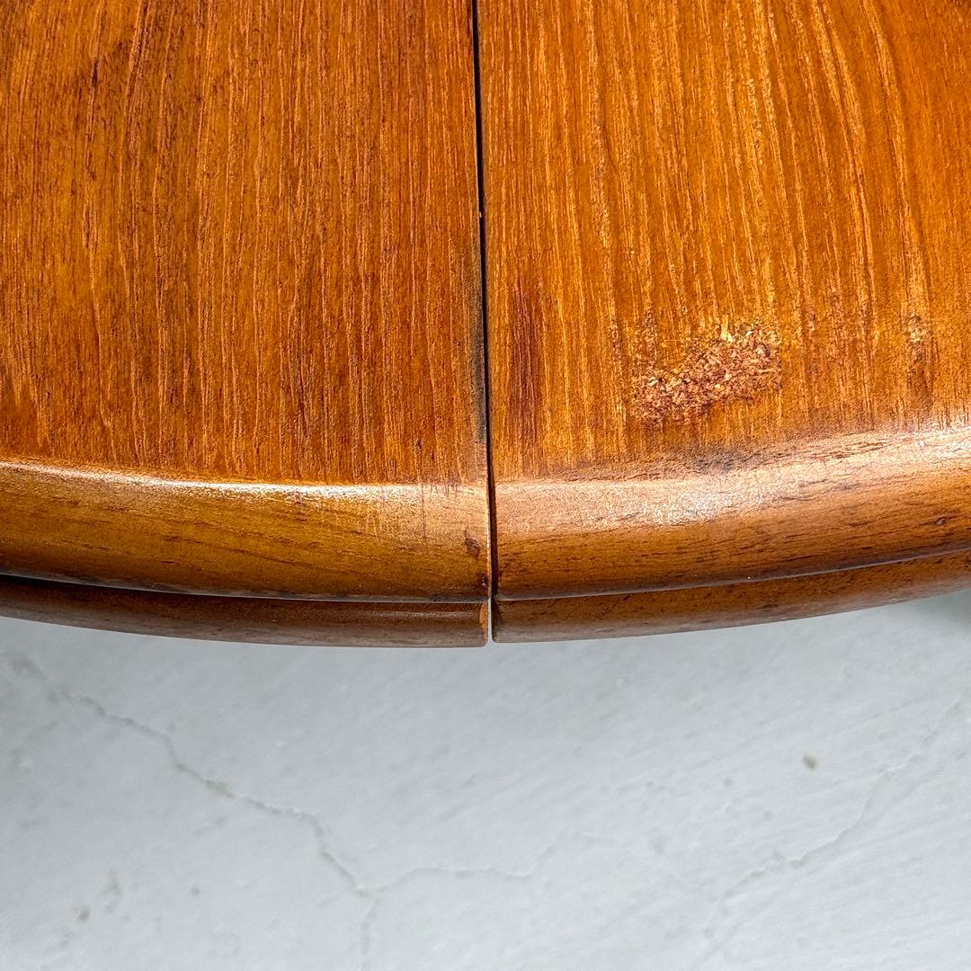 デンマーク ヴィンテージ ラウンドエクステンションテーブル(301) ※脚着脱可