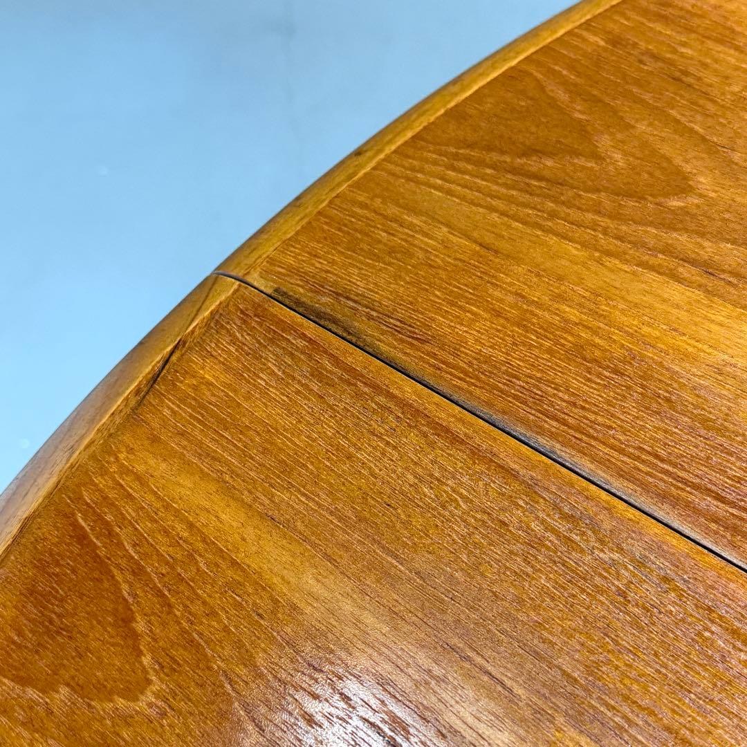 デンマーク ヴィンテージ ラウンドエクステンションテーブル(301) ※脚着脱可