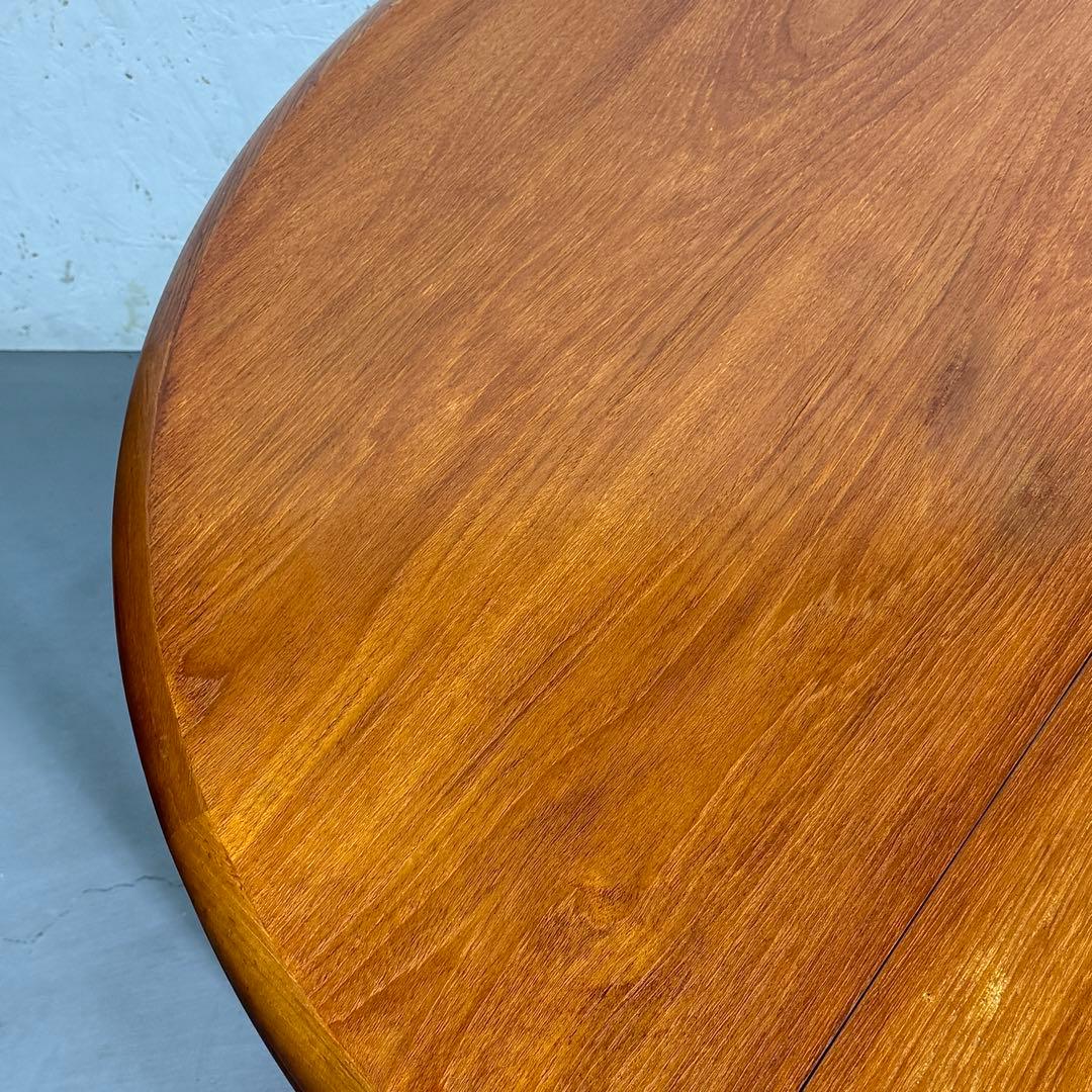 デンマーク ヴィンテージ ラウンドエクステンションテーブル(301) ※脚着脱可