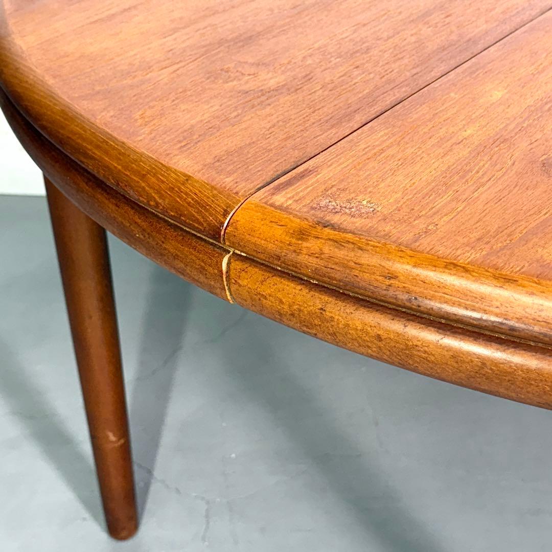 デンマーク ヴィンテージ ラウンドエクステンションテーブル(301) ※脚着脱可