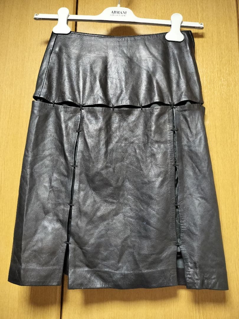 PRADA プラダブラック レザー タイトスカート 38