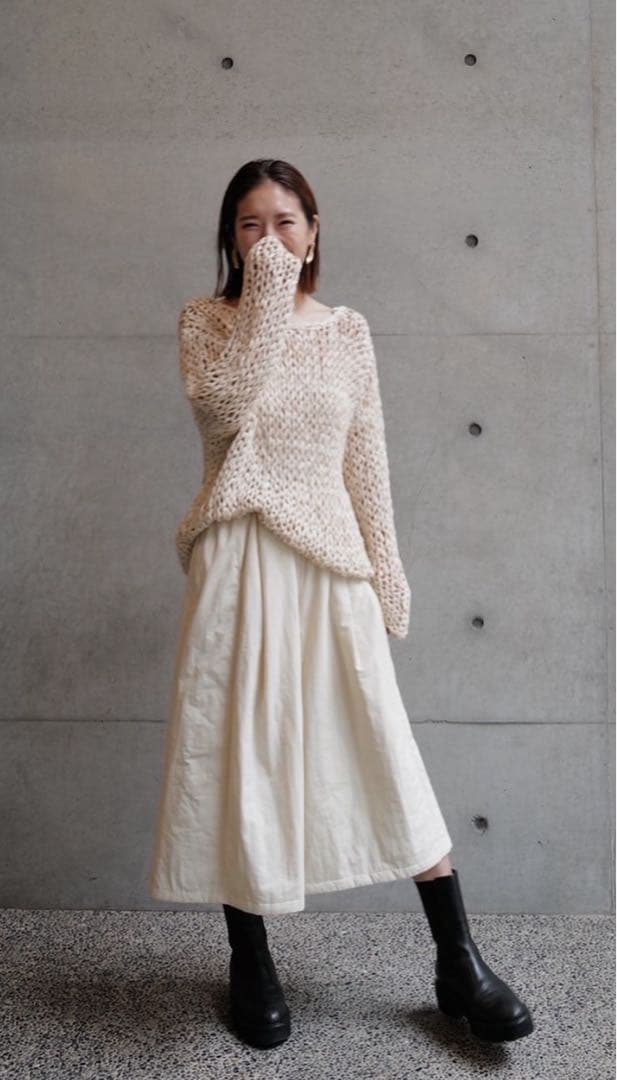 マチャット　machatt パファーキュロットパンツ アイボリー