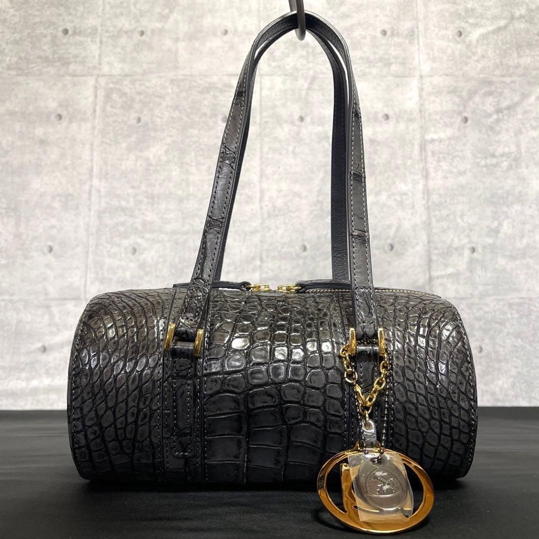 専用品BEAUGRAND クロコダイル ダークグレー JRA ハンドバッグ