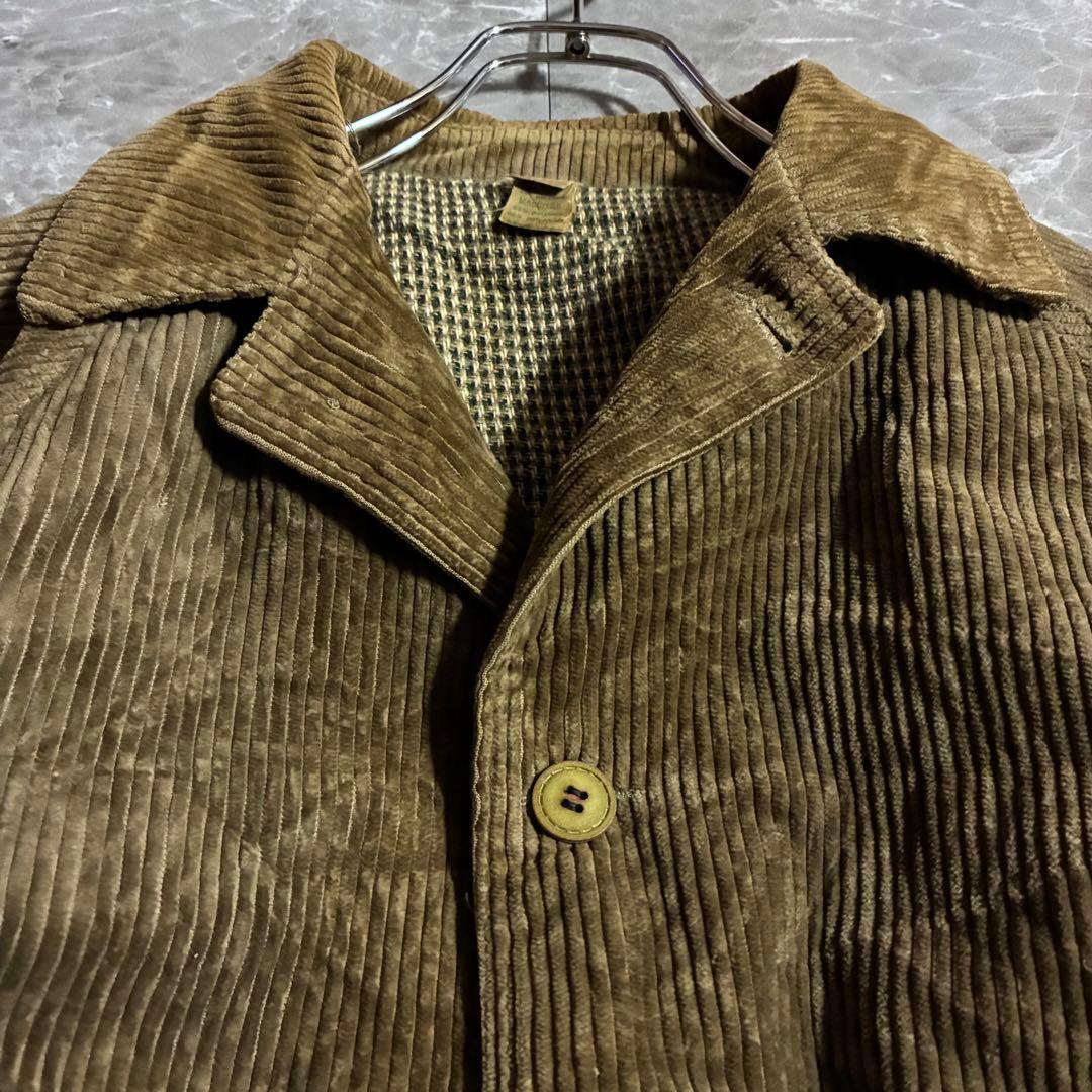【希少】70sフランス製ヴィンテージコーデュロイジャケット渋カジ古着 樹脂ボタン