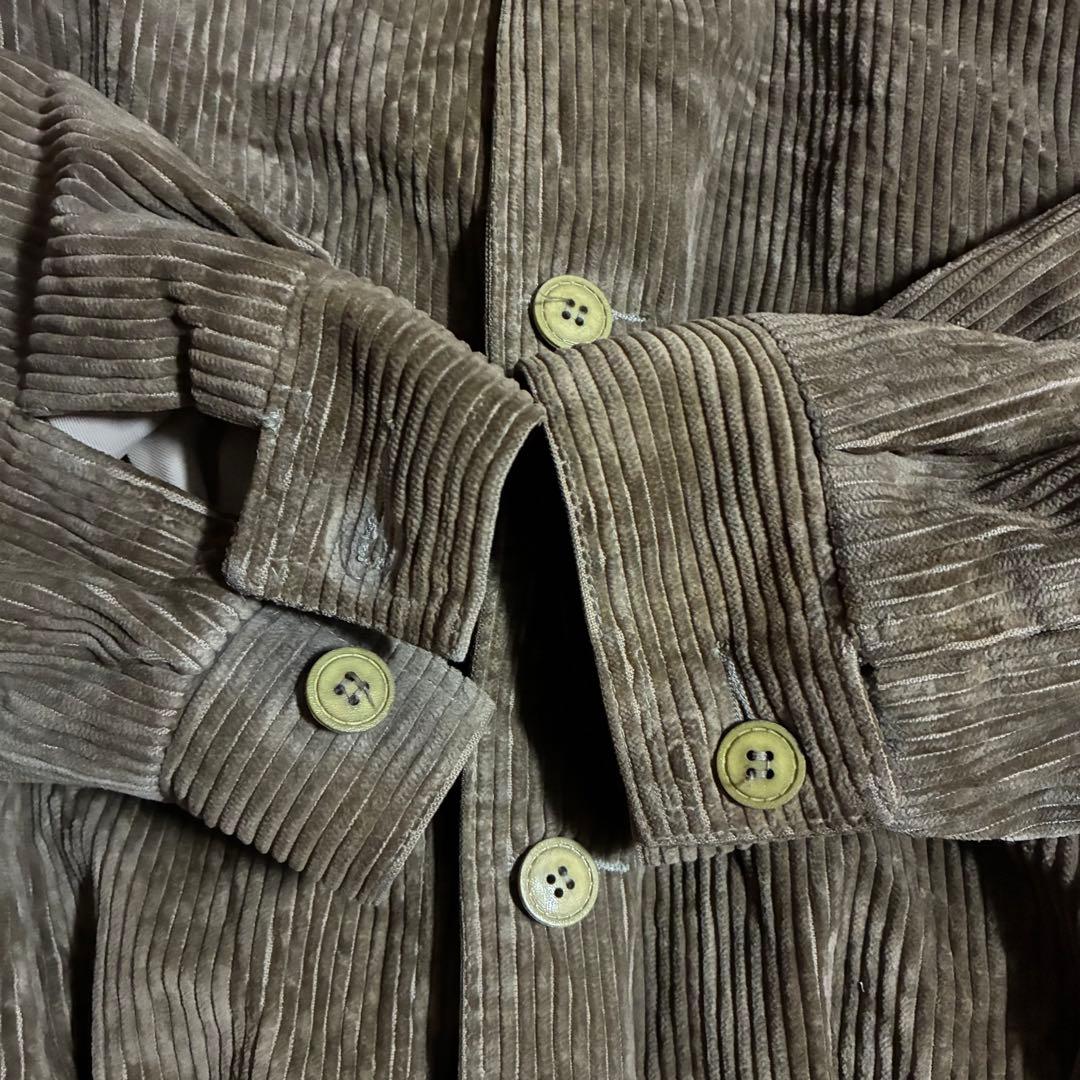 【希少】70sフランス製ヴィンテージコーデュロイジャケット渋カジ古着 樹脂ボタン