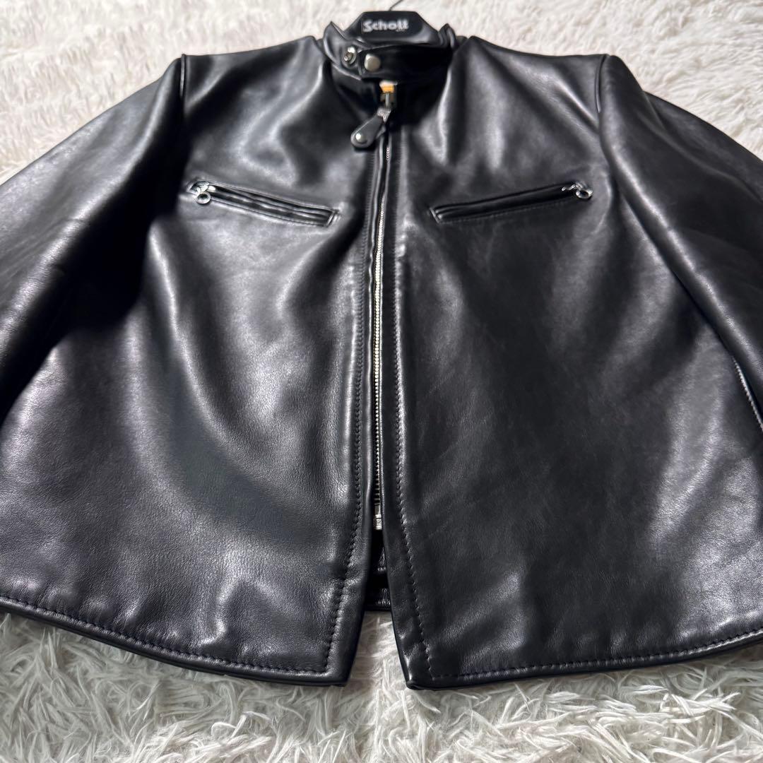 極美品/希少モデル✨schott ライダースジャケット 141XJS 黒 38