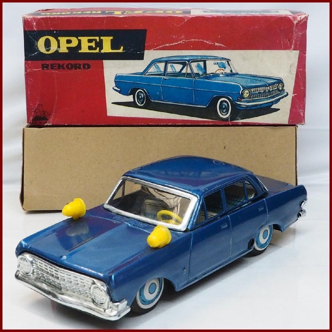 SS【オペル レコルト青 フリクション】ブリキ 自動車tin toy car箱付
