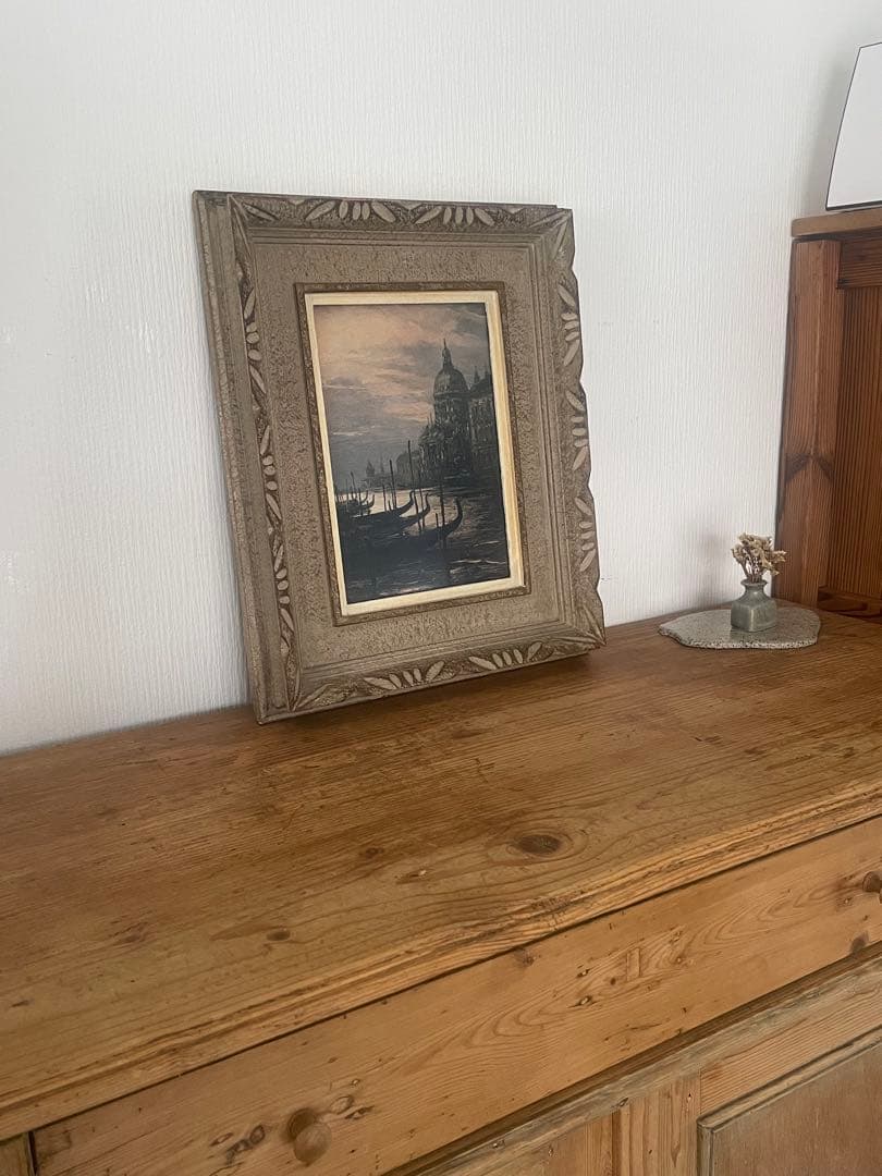 鈴木政輝 「ベニス」 油彩画 額装　昭和の絵画