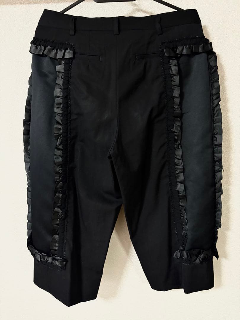 コムデギャルソン GB-P002 フリル　デザイン　クロップ　パンツ ブラックS