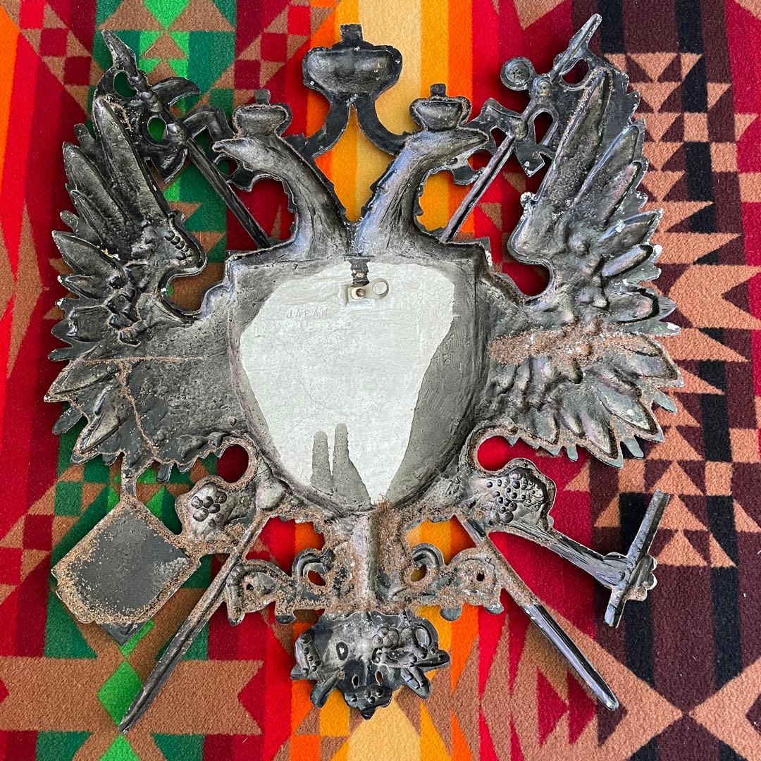 希少豪華！50's〜アメリカアンティーク双頭の鷲紋章　金属壁掛けJAPAN製