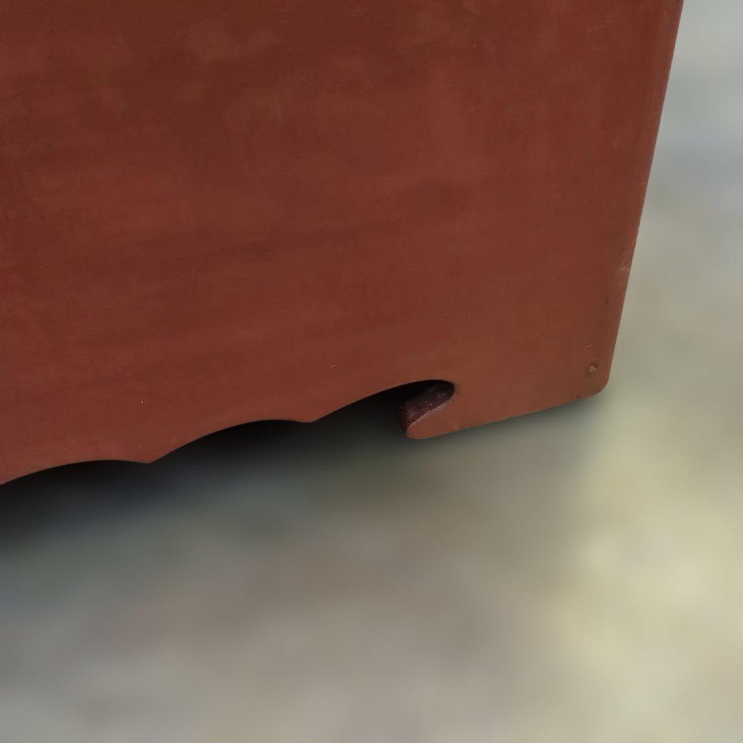 骨董　長火鉢　朱漆　木製　内側銅器　灰　火箸付き　テーブル