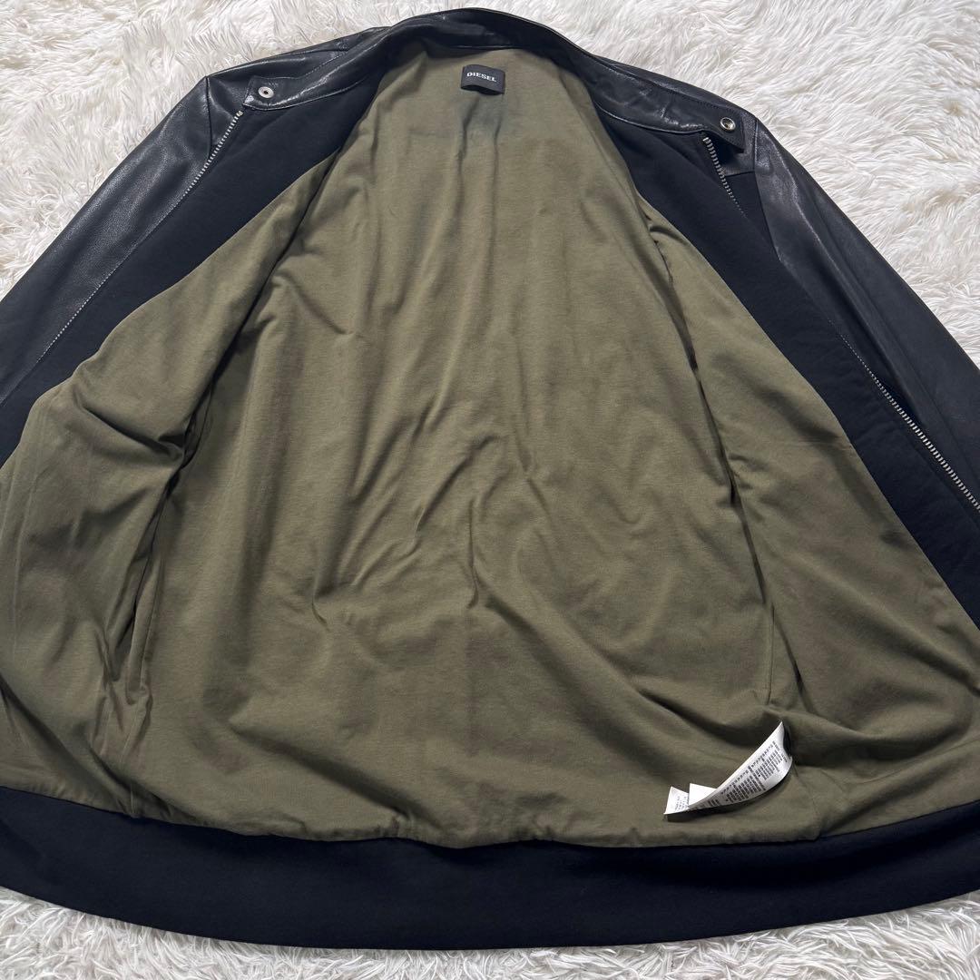 バ*ー様 美品/希少✨DIESEL ライダースジャケット　羊革　切替え　ダブルジ