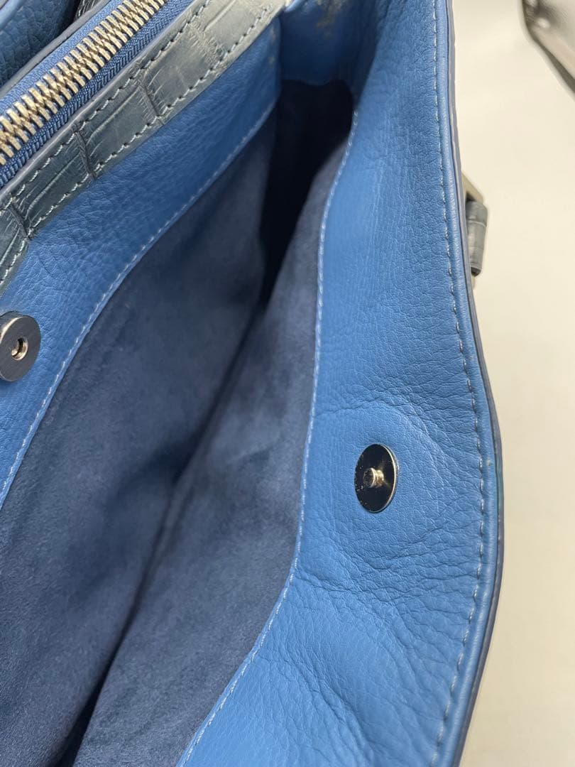 GRES グレ クロコダイル ハンドバッグ ブルー系