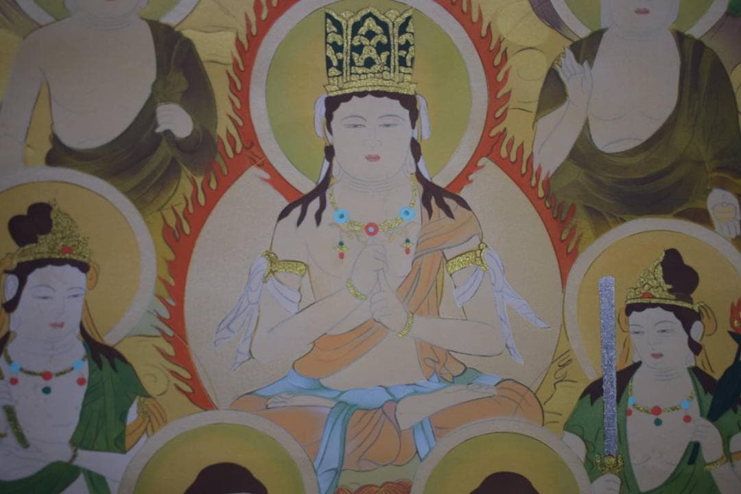 真作/島田葆光/十三仏図/十三佛図/布袋屋掛軸HI-996