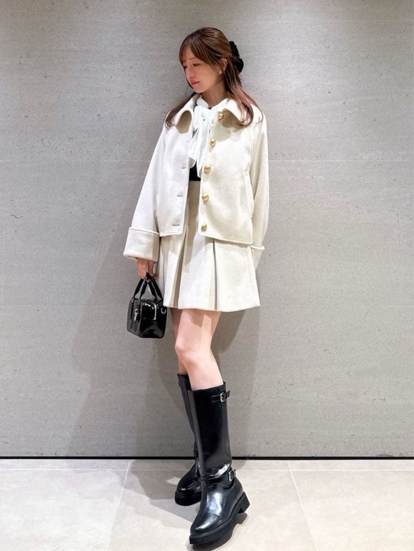 スナイデル　ウエストリブプリーツミニスカート