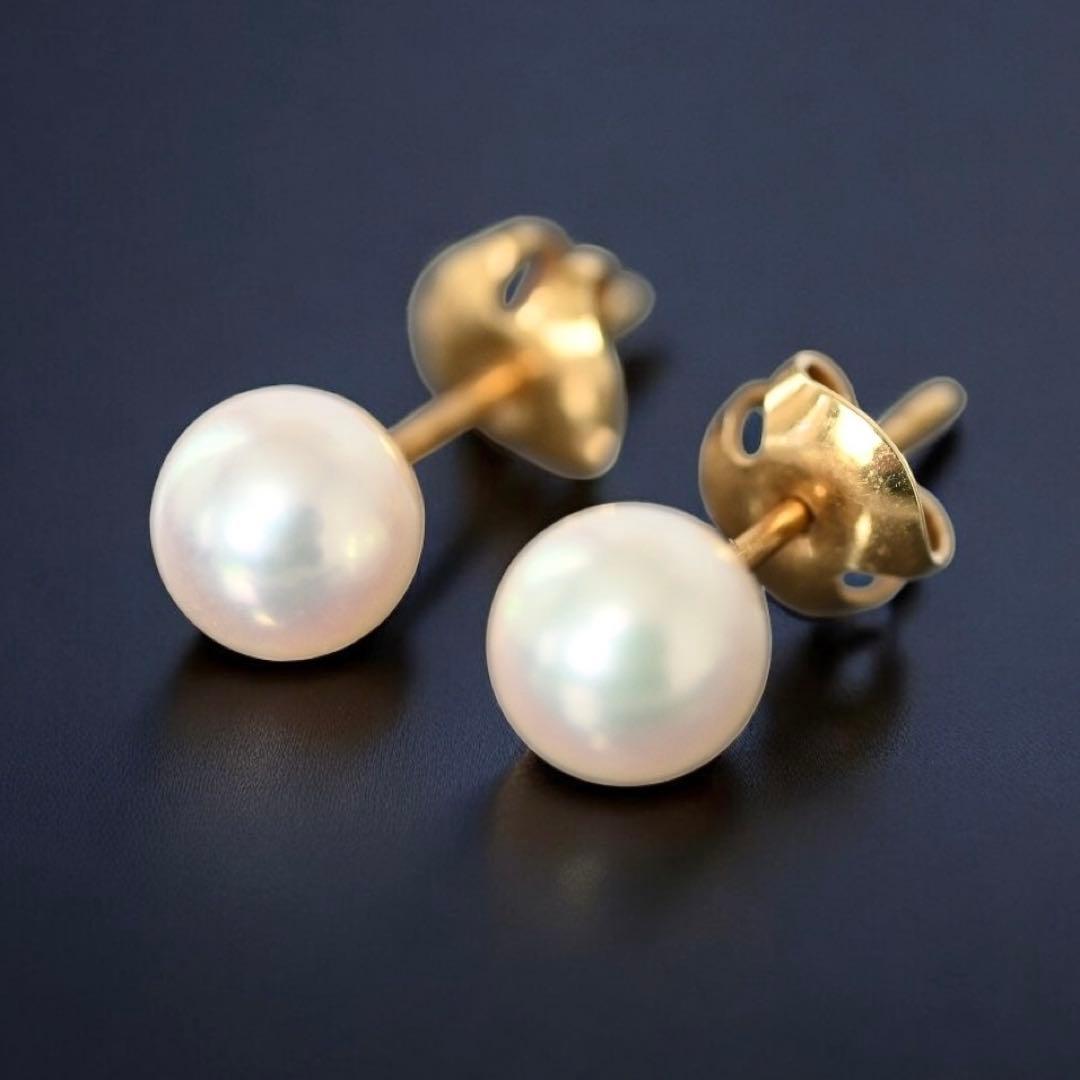 【最高峰】ミキモト　オーロラ　花珠級　ピアス　K18 アコヤ　パール　本真珠