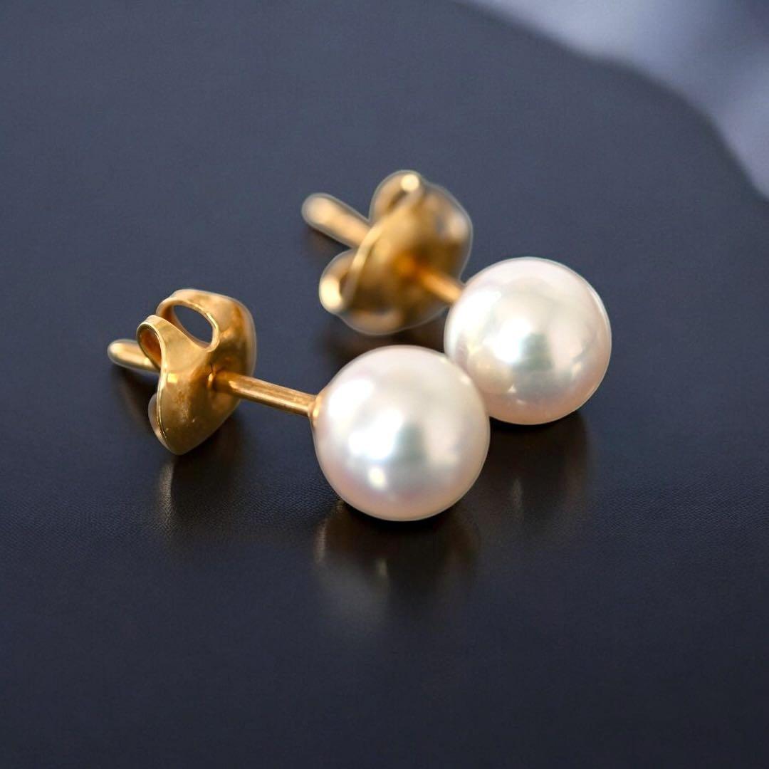 【最高峰】ミキモト　オーロラ　花珠級　ピアス　K18 アコヤ　パール　本真珠