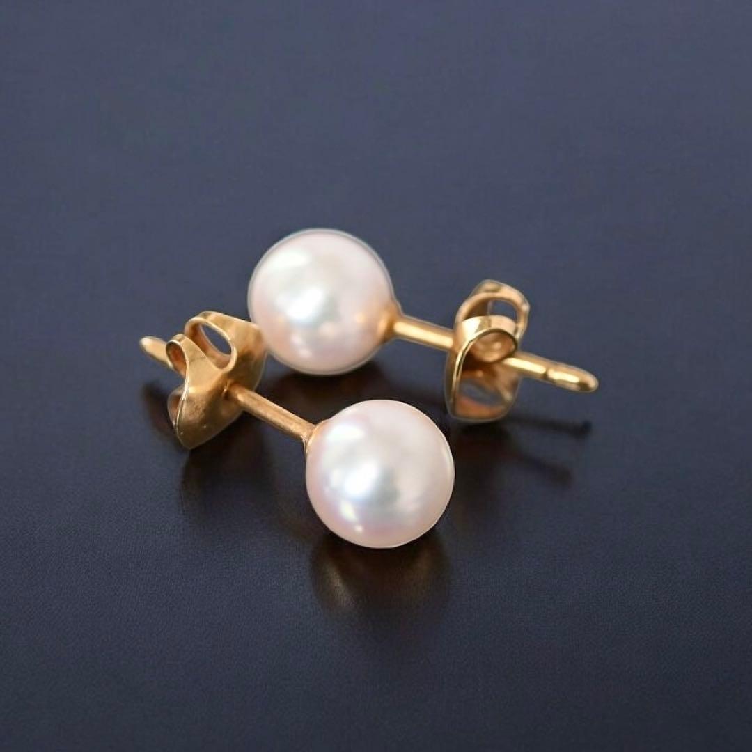 【最高峰】ミキモト　オーロラ　花珠級　ピアス　K18 アコヤ　パール　本真珠