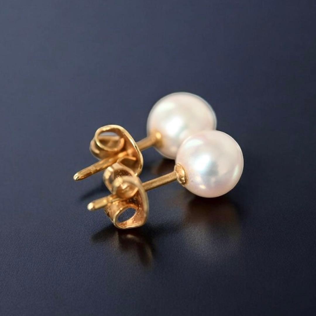 【最高峰】ミキモト　オーロラ　花珠級　ピアス　K18 アコヤ　パール　本真珠