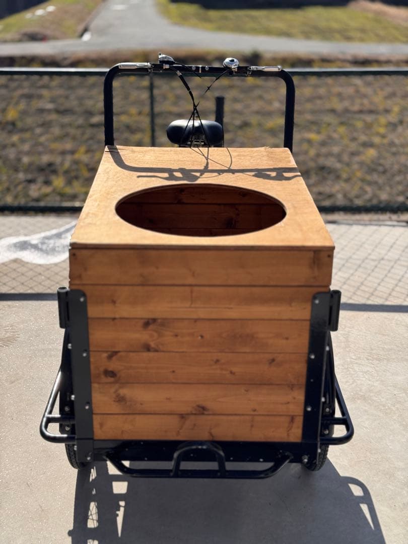 カーゴバイク 三輪自転車 フロントカーゴ 木箱付き【★直接引渡しのみ】