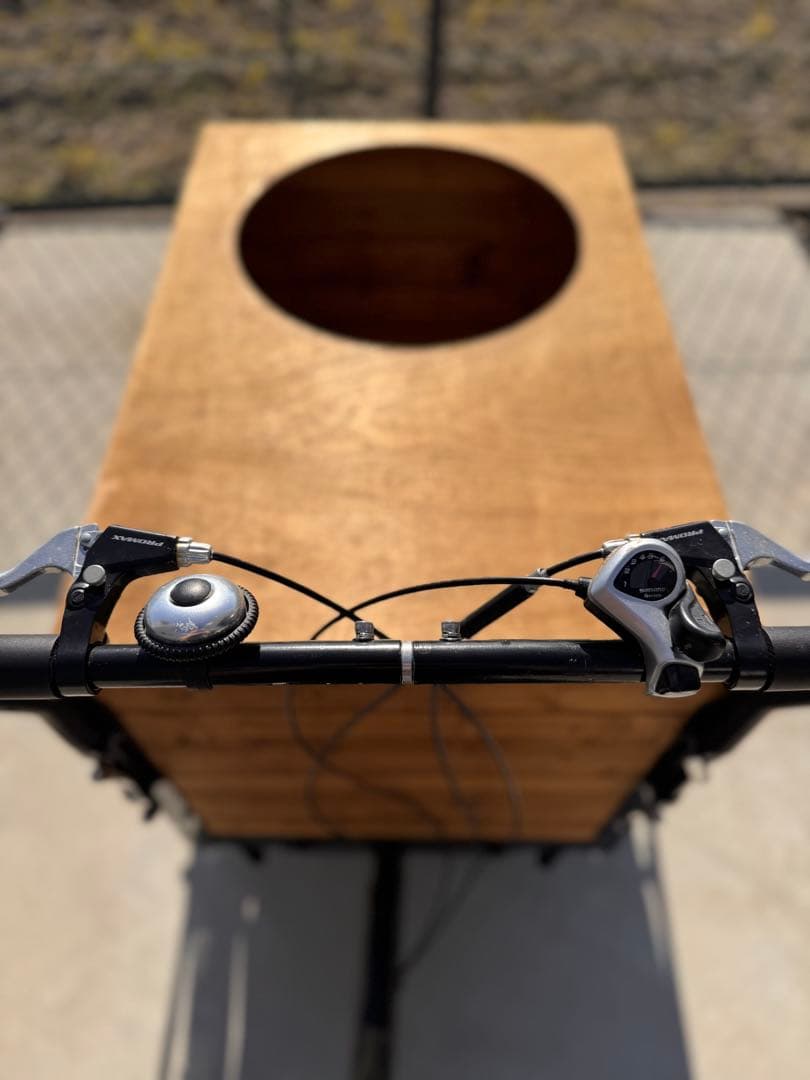 カーゴバイク 三輪自転車 フロントカーゴ 木箱付き【★直接引渡しのみ】