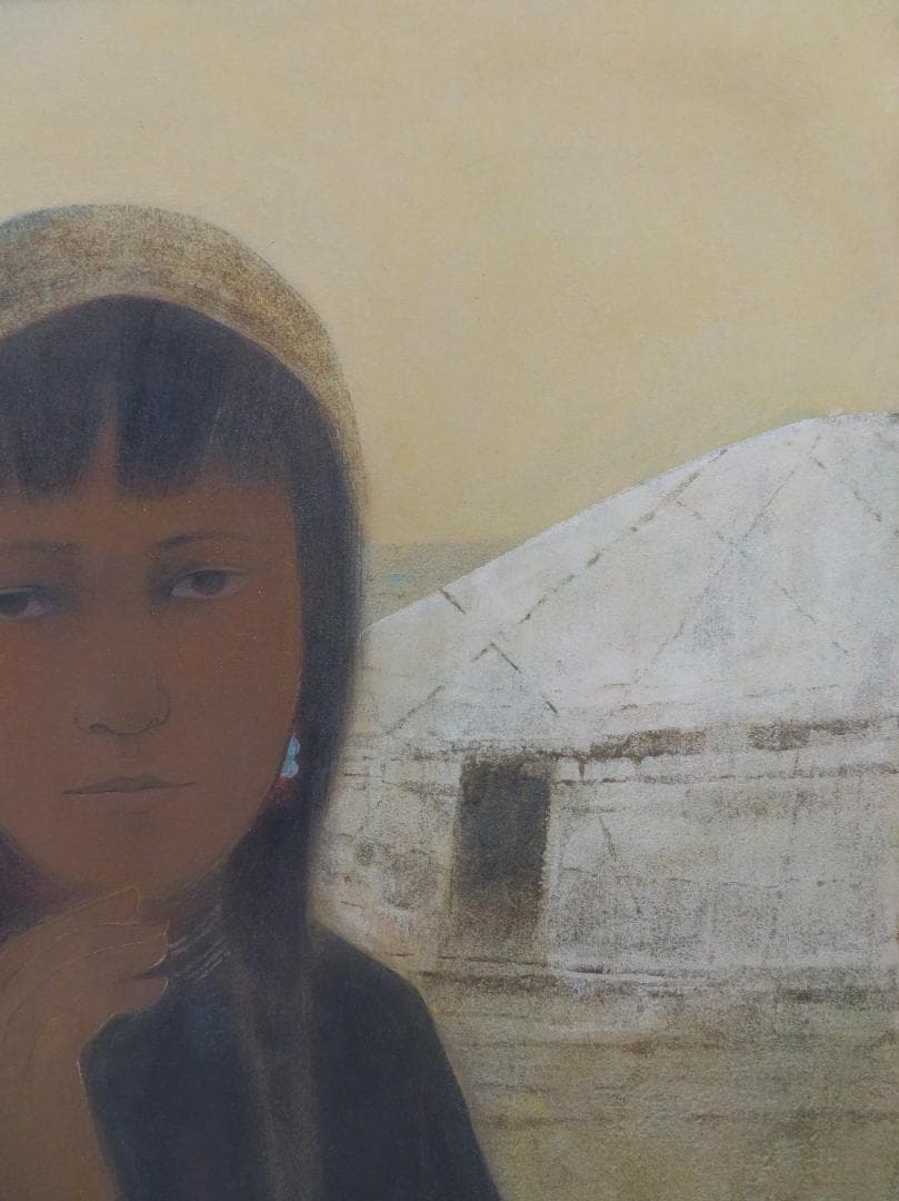 ◆小林五浪　「砂漠の少女」　日本画   P12号　福島県に五浪美術記念館◆