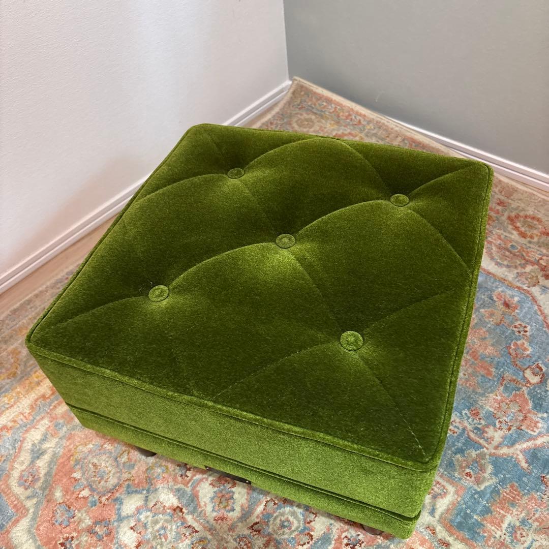 【良品】カリモク60 モケットグリーン オットマンX36206 QD