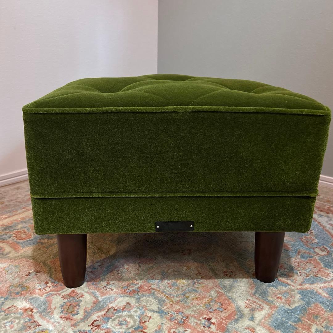 【良品】カリモク60 モケットグリーン オットマンX36206 QD