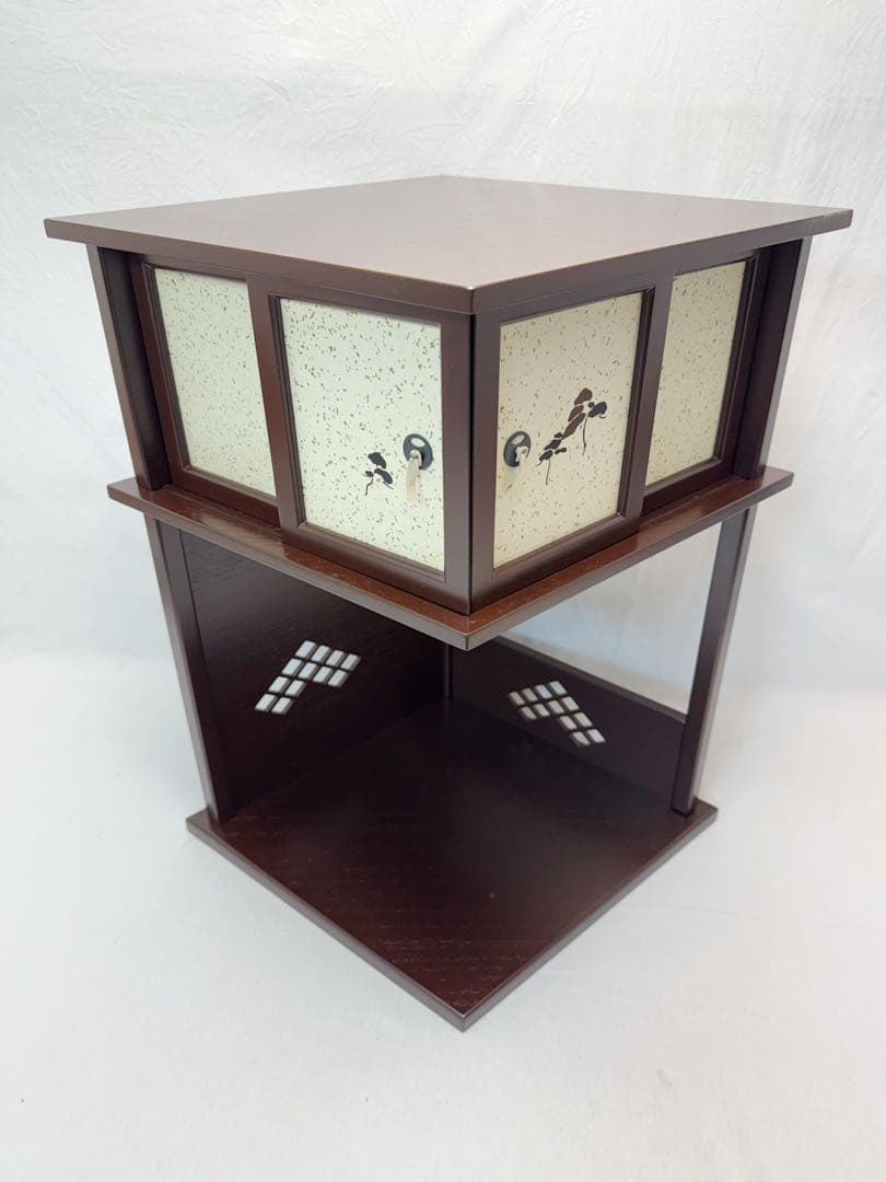 未使用 茶道具 淡々斎好み 徒然棚 溜塗 組立式 元箱