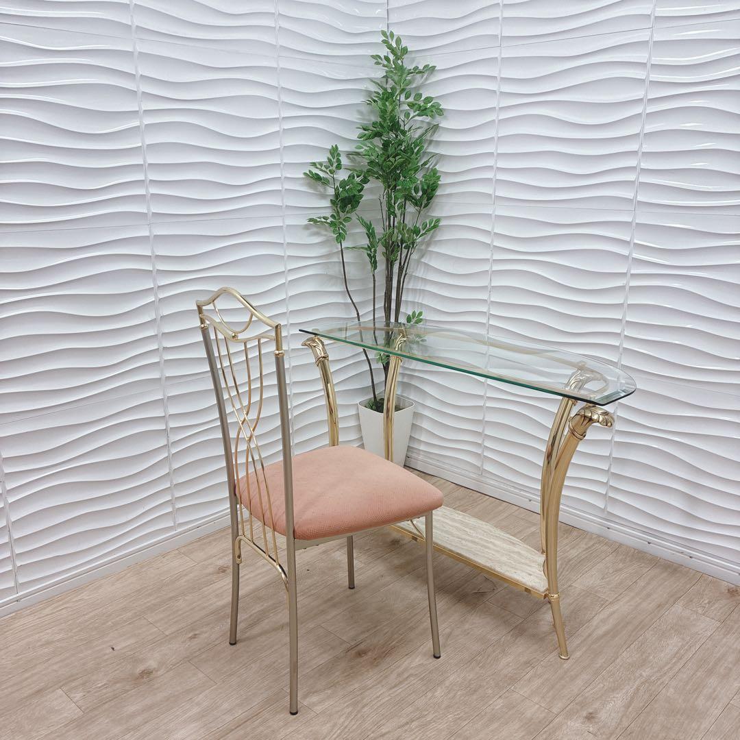 ◇大阪府 神戸市 配達無料！◇イタリア製ガラステーブル◇スペイン製アイアンチェア