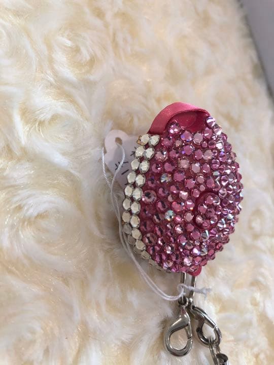 ネックストラップ★プティ★スワロフスキーデコ【ローズ】