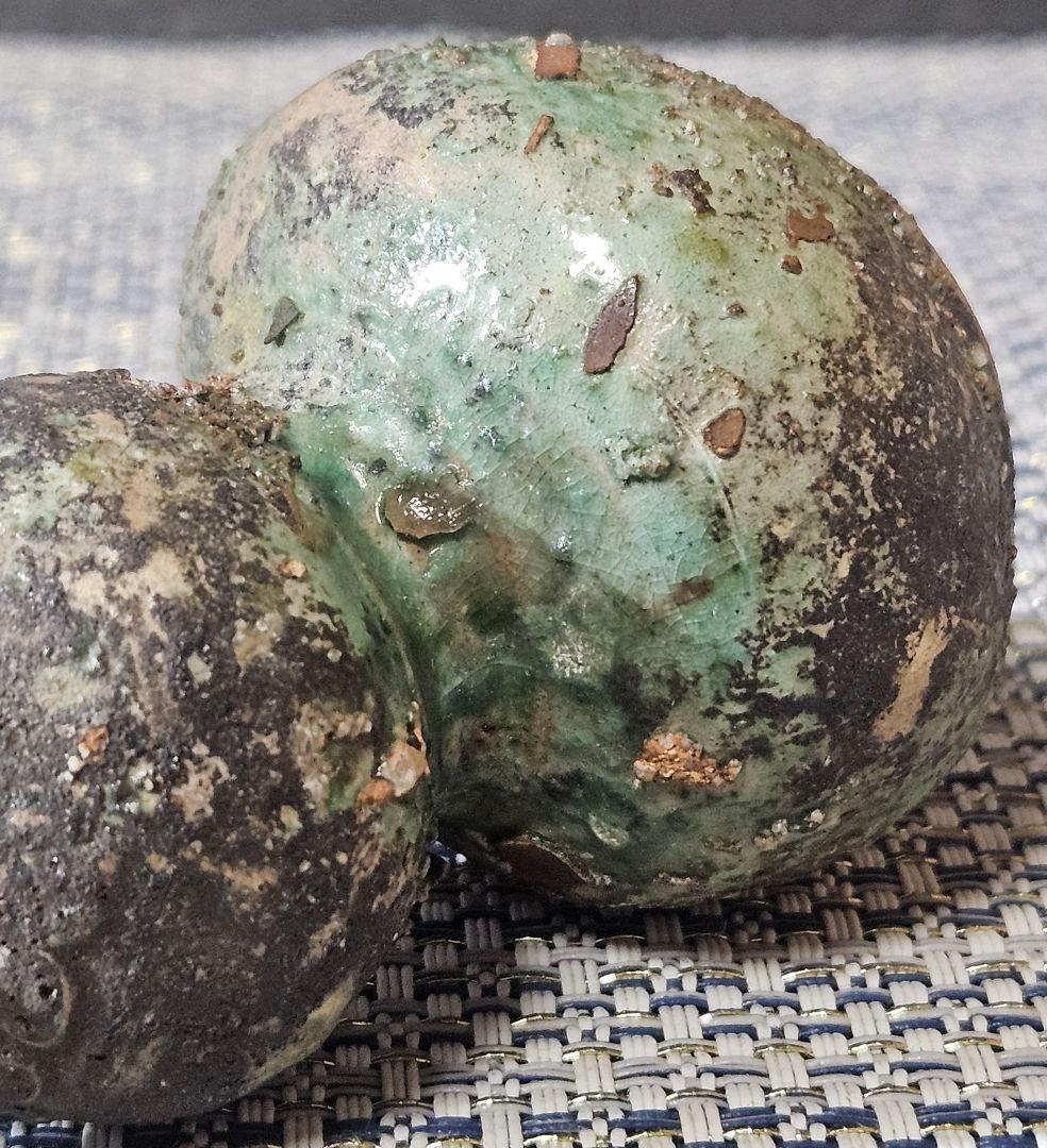 古代中国〜中国南方古陶磁器　中国古美術　漢時代　漢緑釉　瓢形小壺　鼻煙壺　古代壺