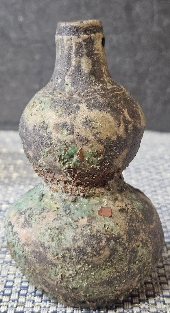 古代中国〜中国南方古陶磁器　中国古美術　漢時代　漢緑釉　瓢形小壺　鼻煙壺　古代壺