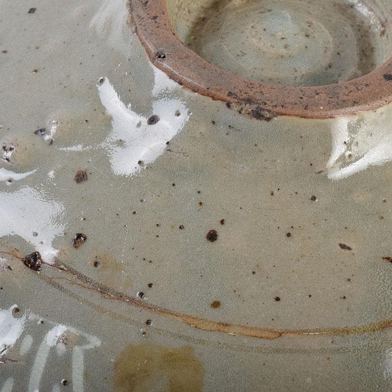 朝鮮美術　李朝　高麗青磁　象嵌花文碗　金継ぎ直し　V　R8968