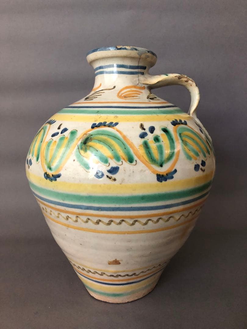 スペイン陶器　アンティーク　壺　水差し　ARZOBISPO