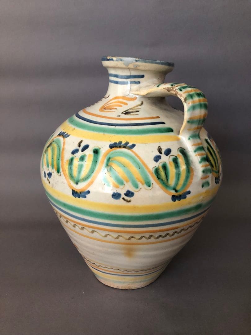 スペイン陶器　アンティーク　壺　水差し　ARZOBISPO