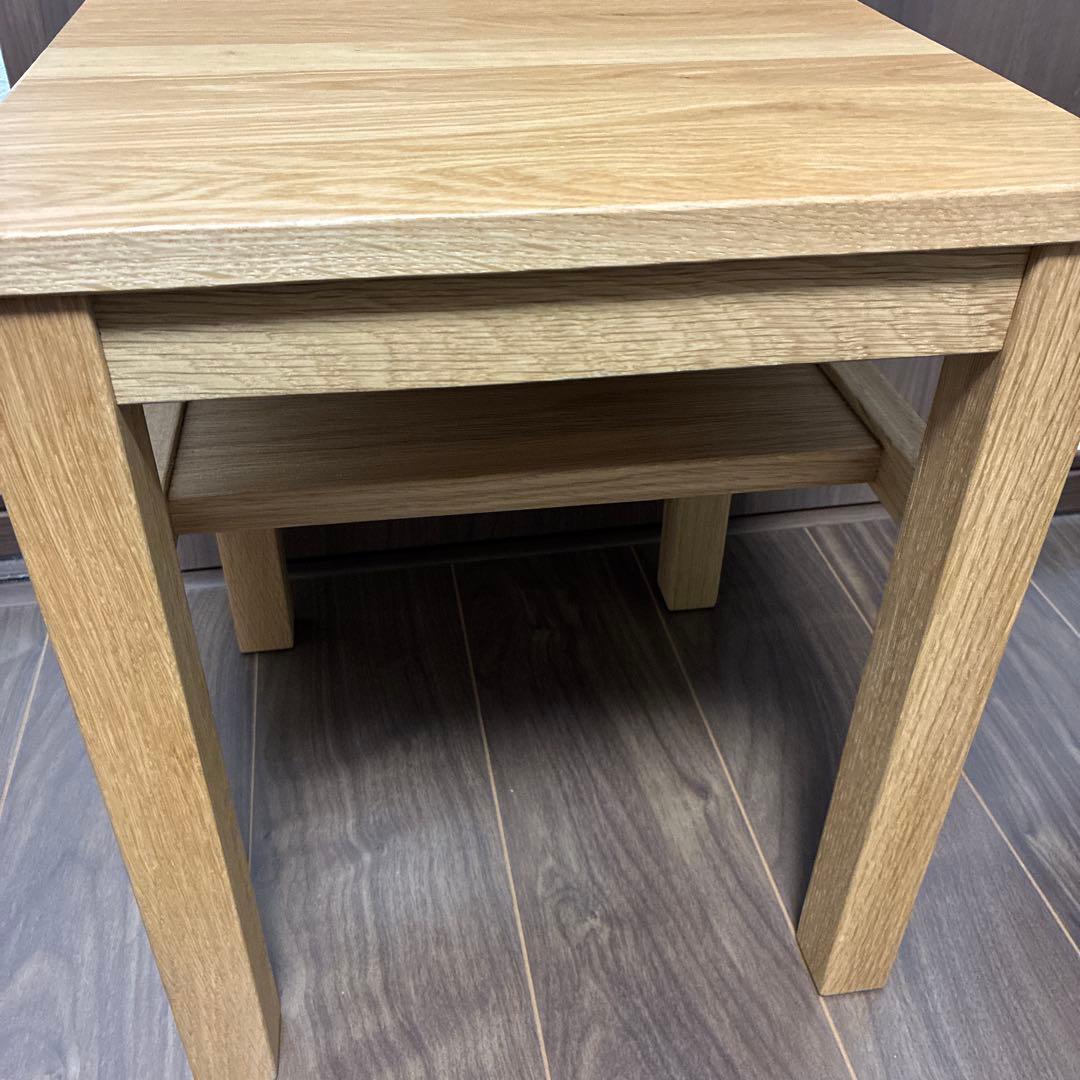 廃盤品　無印良品 オーク無垢材 サイドテーブル ベンチ