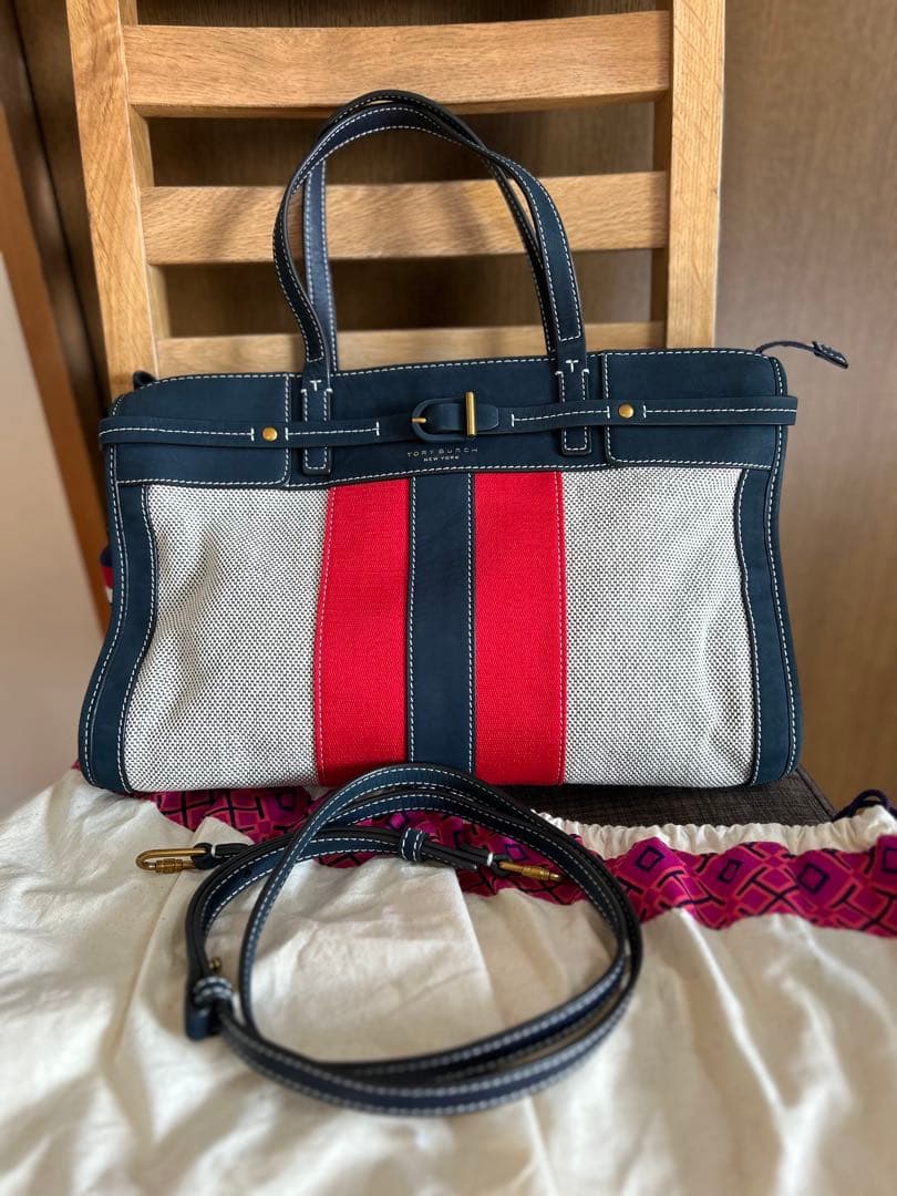 極美品◼️Tory Burch トリーバーチ Canvas & Suede バッグ