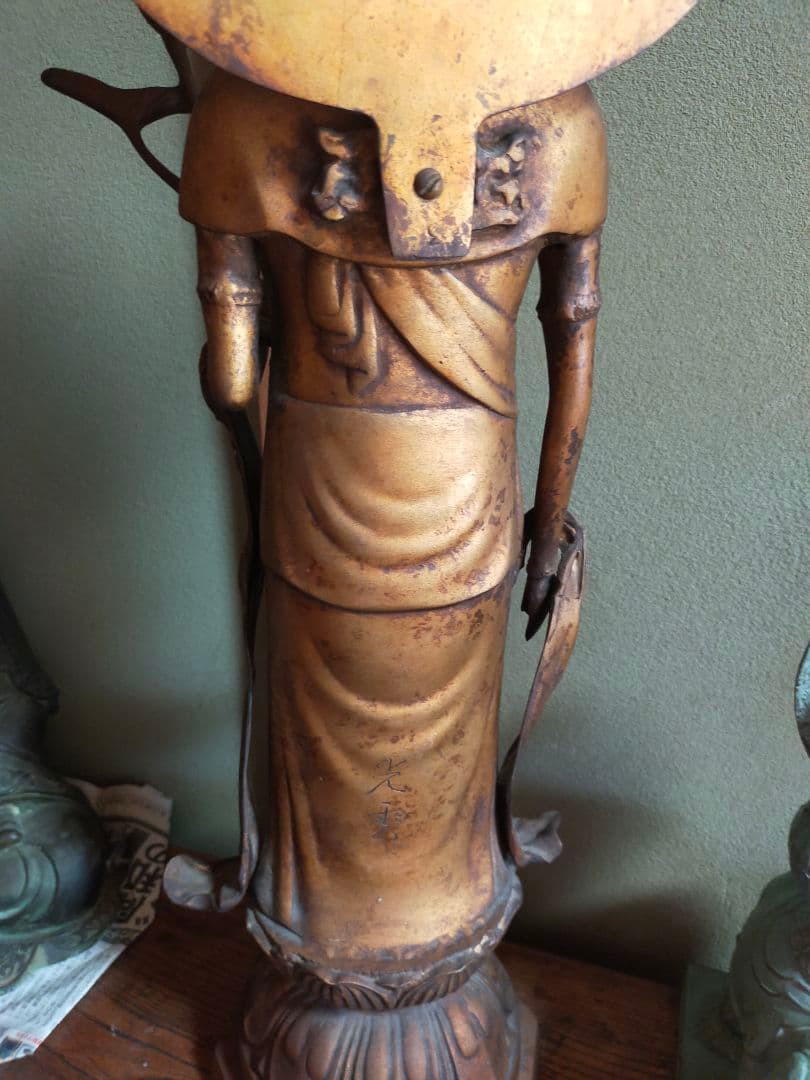 ♥大きな♥観音像♥立像【光雲】高７２３ｍｍ　銅製　観音様　ブロンズ像　仏像　骨董